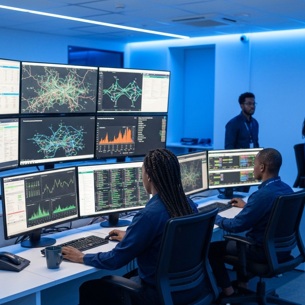 Centrum operacyjne sieci X-Finity z monitoringiem 24/7